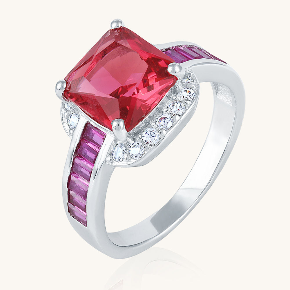 10.31ct Red Ruby Stone Silver Ring, Real Ruby Hand Carved 925 Sterling –  Albertino Silver
